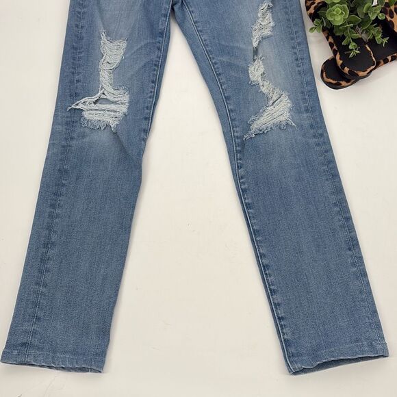 AG The MIDI Ankle Mid-Rise Cropped Jegging Distressed Stretch Jeans Faded Blue 2 - Picture 4 of 10
